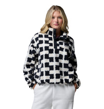 Laden Sie das Bild in den Galerie-Viewer, Columbia Helvetia II gecropptes Sherpa Half Snap Fleece mit Print – Black, Geostack