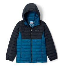 Laden Sie das Bild in den Galerie-Viewer, Columbia Powder Lite II isolierte Jacke mit Kapuze – Phoenix Blue, Black
